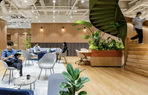 Định nghĩa lại Coworking Space thời công nghệ 4.0 cùng JustCo tại TP.Hồ Chí Minh Một góc khu vực tiếp khách của JustCo